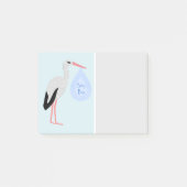 Cute Blue Baby Stork Post-it® Notes (Voorkant)