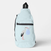 Cute Blue Baby Stork Sling Bag (Voorkant)