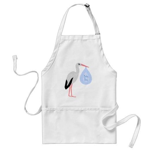 Cute Blue Baby Stork Standaard Schort (Voorkant)