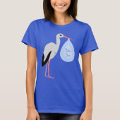 Cute Blue Baby Stork T-shirt (Voorkant)
