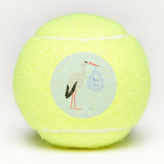 Cute Blue Baby Stork Tennisballen (Voorkant)