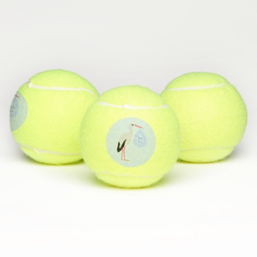 Cute Blue Baby Stork Tennisballen (Multi)