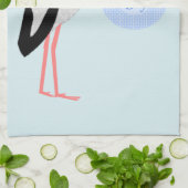 Cute Blue Baby Stork Theedoek (Gevouwen)