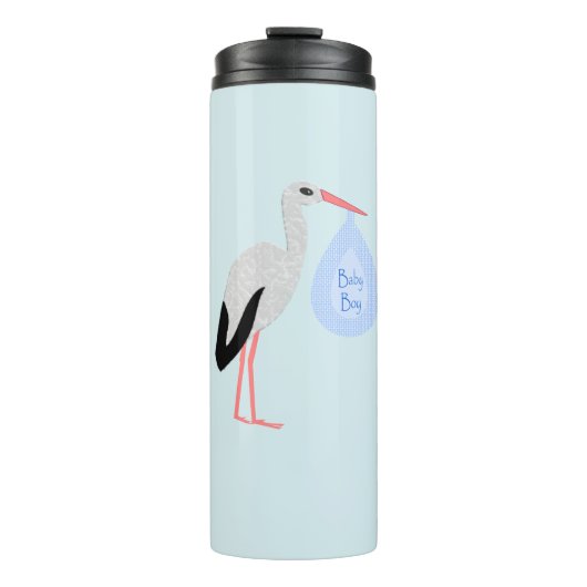 Cute Blue Baby Stork Thermosbeker (Voorkant)