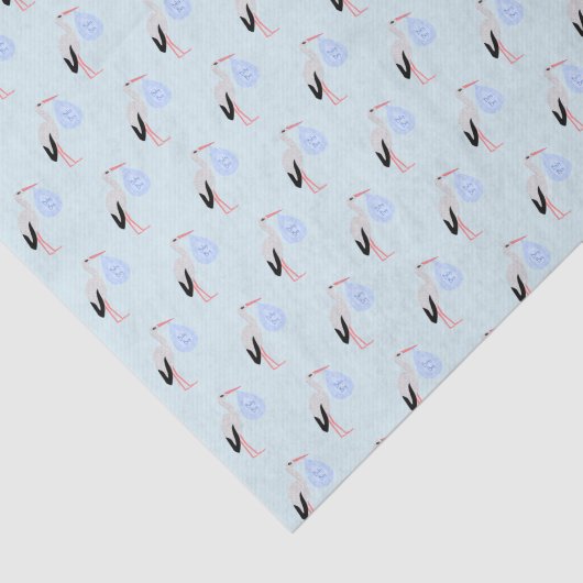 Cute Blue Baby Stork Tissuepapier (Detail)