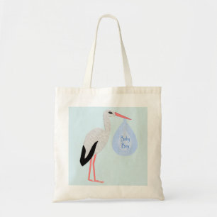 Cute Blue Baby Stork Tote Bag