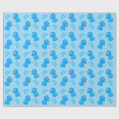 Cute Blue Baby Triceratops Dinosaur Cadeaupapier (Vlak)