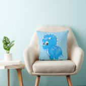 Cute Blue Baby Triceratops Dinosaur Kussen (Stoel)