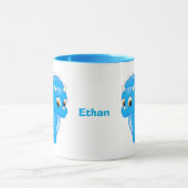 Cute Blue Baby Triceratops Dinosaur Mok (Midden)