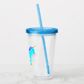 Cute Blue Baby Unicorn Acryl Drinkbeker (Links)