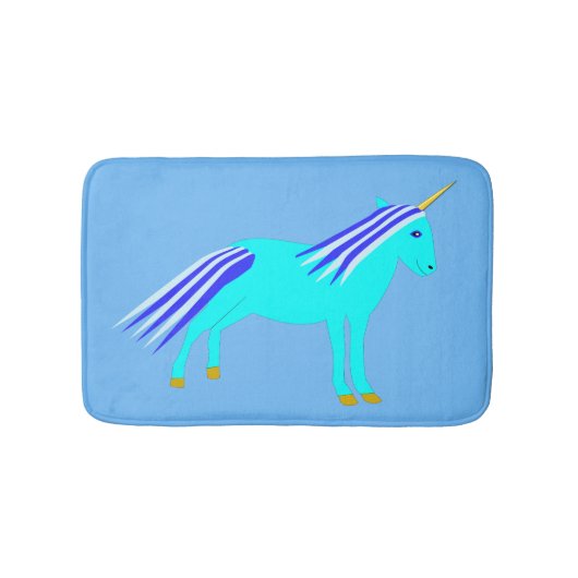 Cute Blue Baby Unicorn Badmat (Voorkant)