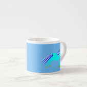 Cute Blue Baby Unicorn Espresso Kop (Voorkant rechts)