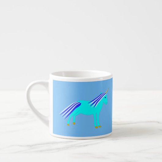 Cute Blue Baby Unicorn Espresso Kop (Links)