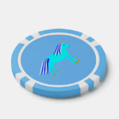 Cute Blue Baby Unicorn Poker Chips (Enkel)