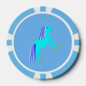 Cute Blue Baby Unicorn Poker Chips (Voorkant)
