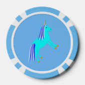 Cute Blue Baby Unicorn Poker Chips (Achterkant)