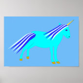 Cute Blue Baby Unicorn Poster (Voorkant)