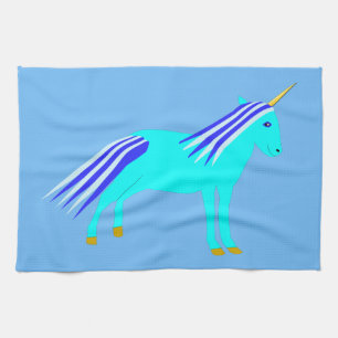 Cute Blue Baby Unicorn Theedoek