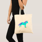 Cute Blue Baby Unicorn Tote Bag (Voorkant (product))