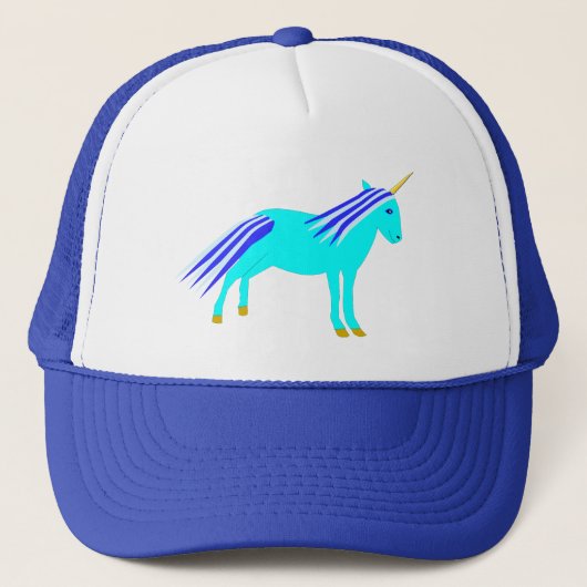 Cute Blue Baby Unicorn Trucker Pet (Voorkant)