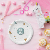 Cute Blue Ballon Jongen 2e Verjaardagsfeestje Papieren Bordje (Feest)