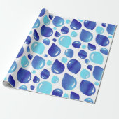 Cute Blue Balloon Kind Pattern Cadeaupapier (Uitgerold)