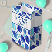 Cute Blue Balloon Pattern Boy's Birthday Medium Cadeauzakje