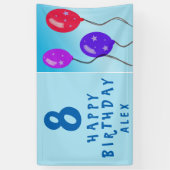 Cute Blue Balloons kinderen Birthday Party Spandoek (Verticaal)
