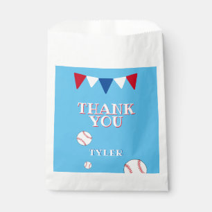 Cute Blue Baseball Kinderen van zaterdag Dank je Bedankzakje