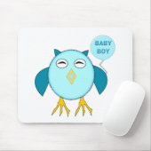 Cute Blue Bbay Boy Owl Mousepad Muismat (Met muis)