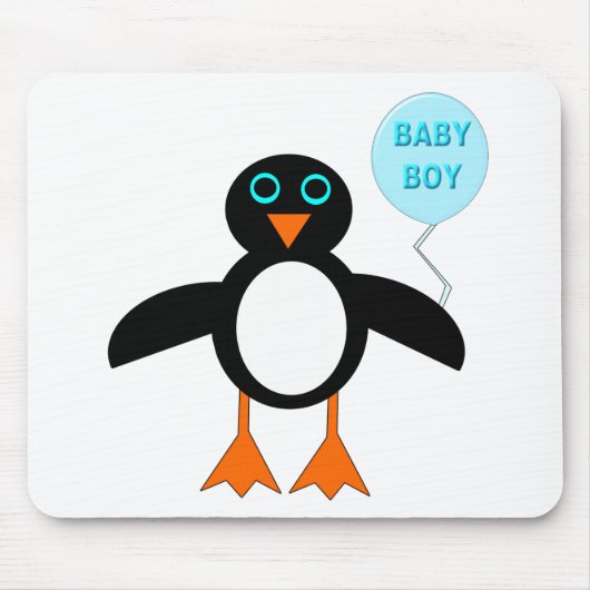 Cute Blue Bbay Boy Penguin Mousepad Muismat (Voorkant)
