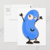Cute Blue Bean Monster Briefkaart (Voorkant / Achterkant)