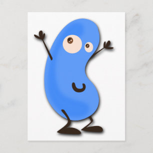 Cute Blue Bean Monster Briefkaart