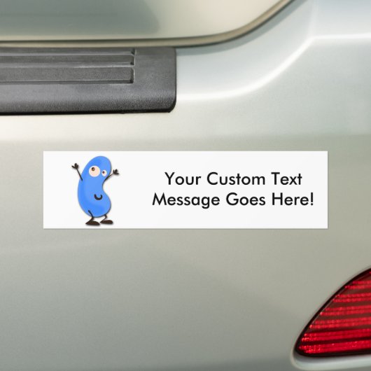 Cute Blue Bean Monster Bumpersticker (Op auto)