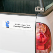 Cute Blue Bean Monster Bumpersticker (Op Truck)