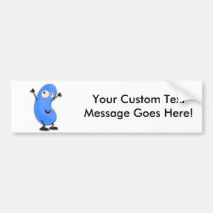 Cute Blue Bean Monster Bumpersticker