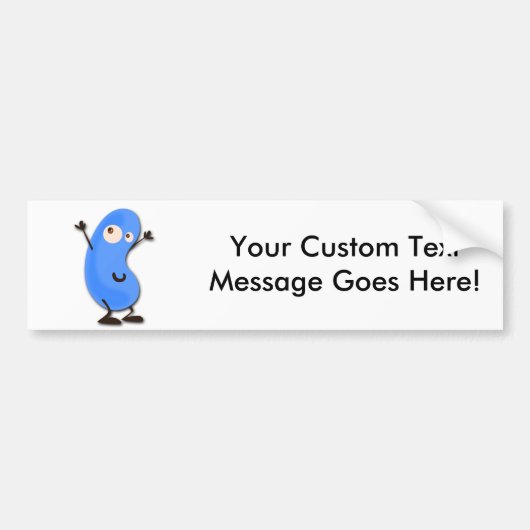 Cute Blue Bean Monster Bumpersticker (Voorkant)