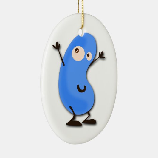 Cute Blue Bean Monster Keramisch Ornament (Rechts)