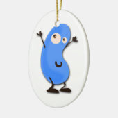 Cute Blue Bean Monster Keramisch Ornament (Links)