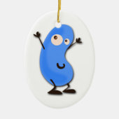 Cute Blue Bean Monster Keramisch Ornament (Voorkant)