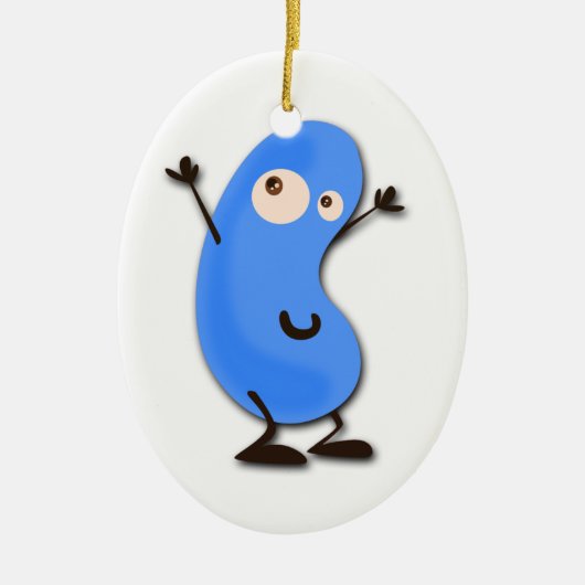 Cute Blue Bean Monster Keramisch Ornament (Voorkant)