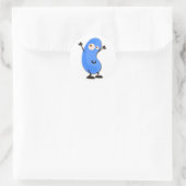 Cute Blue Bean Monster Ronde Sticker (Tas)