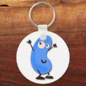 Cute Blue Bean Monster Sleutelhanger (Voorkant)