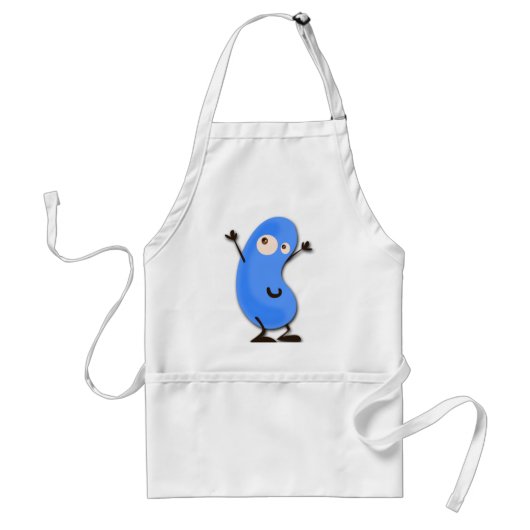 Cute Blue Bean Monster Standaard Schort (Voorkant)