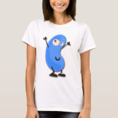 Cute Blue Bean Monster T-shirt (Voorkant)