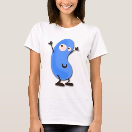 Cute Blue Bean Monster T-shirt (Voorkant)