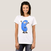 Cute Blue Bean Monster T-shirt (Voorkant volledig)