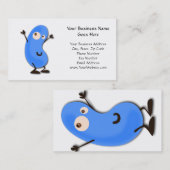 Cute Blue Bean Monster Visitekaartje (Voorkant / Achterkant)