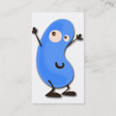 Cute Blue Bean Monster Visitekaartje (Achterkant)