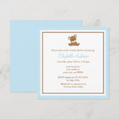 Cute Blue Beer Baby shower Kaart (Voorkant / Achterkant)